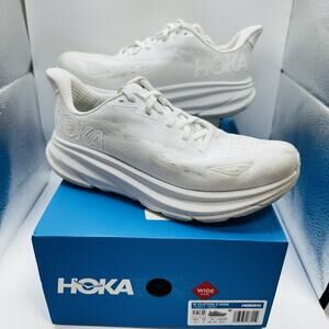 Size 7.5 - Hoka One One HOKA Clifton 9 Triple White Women’s Running Shoe (Wide)